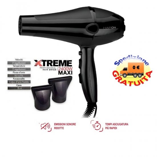 HAIRON PHON PROFESSIONALE PER CAPELLI XTREME 2400 MAXI [081091-XTREME-AC] -  36.20EUR : Accessori Cosmetici Professionali, cosmetici, prodotti monouso  estetica, articoli per parrucchieri, make up