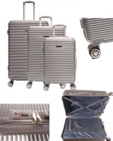 VALIGIE TROLLEY IN ABS SET 3 PZ JAGUAR SILVER